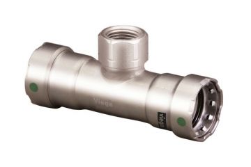 Viega 90195 Megapress Stainless Steel 316 1 x 1 x 3/4 inch PxPxF Tee