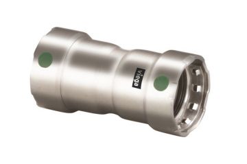 Viega 90300 Megapress Stainless Steel 316 1-1/2 inch Coupling with Stop